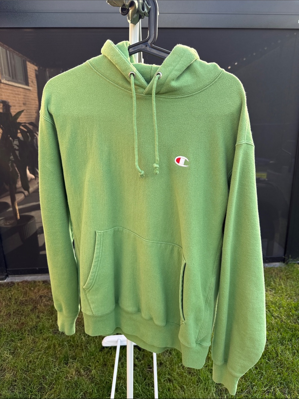 Champion Green Pullover Hoodie with Embroidered Logo
